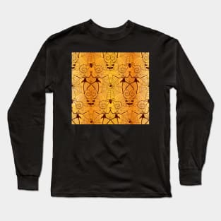 Halloween nightmare lace chocolate on fiery orange Long Sleeve T-Shirt